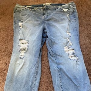 Torrid size 24 boyfriend jeans with lace trimming